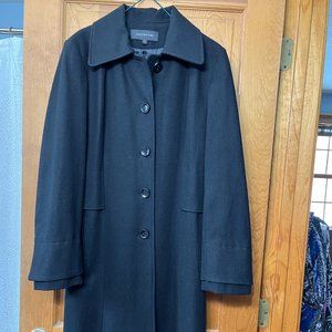 Jones New York black wool full length winter coat